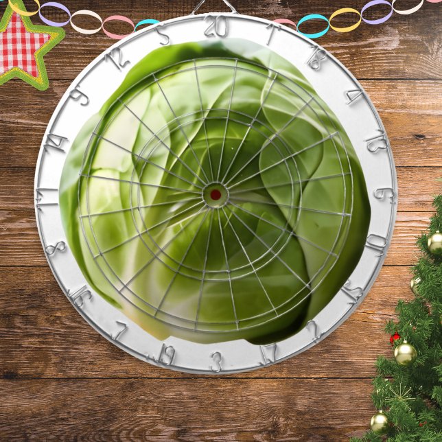 Brüsselskohl Lustiges Weihnachten Dartscheibe (A funny novelty Christmas dartboard featuring a picture of a giant brussels sprout)