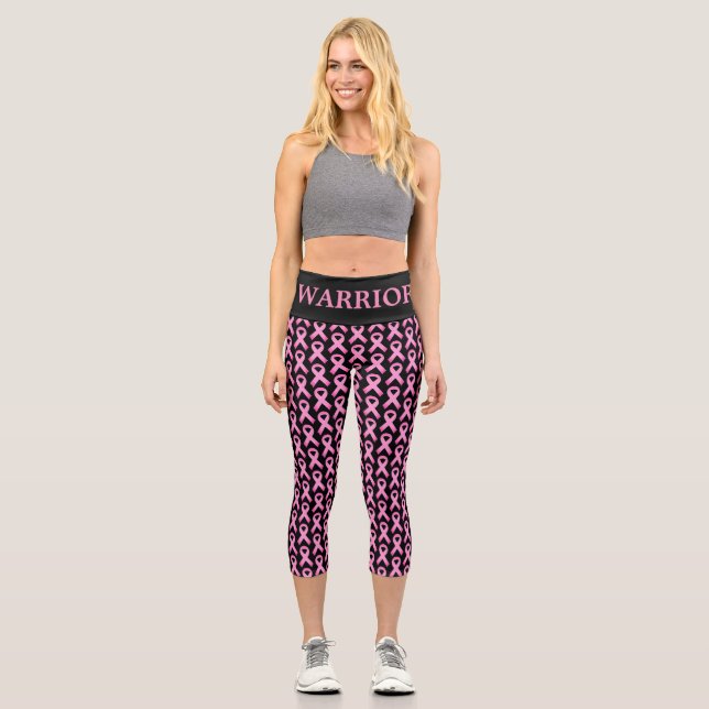 Brust-Bewusstsein für rosa Bänder Capri Leggings (Vorderseite)