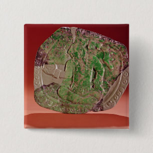 Brust eines Königs von Tikal Standort, Guatemala Button