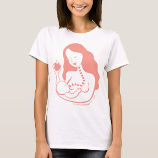 Brust-Füttern der Mutter und des Babys, gesunde T-Shirt