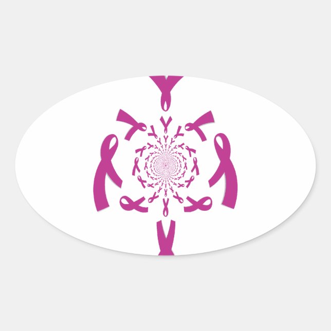 Brust-Krebs-Bewusstsein Art Print Ovaler Aufkleber (Vorderseite)
