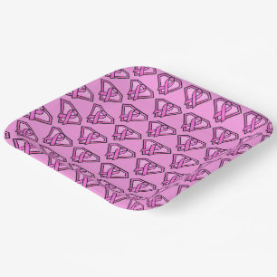Brust-Krebs-Bewusstsein Diamond Logo Rosa Rosa Pappteller