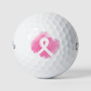 Brust-Krebs-Bewusstsein Ribbon Wasserfarbe Golfball