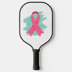 Brust-Krebs-Bewusstsein Rosa Band-Logo Pickleball Schläger