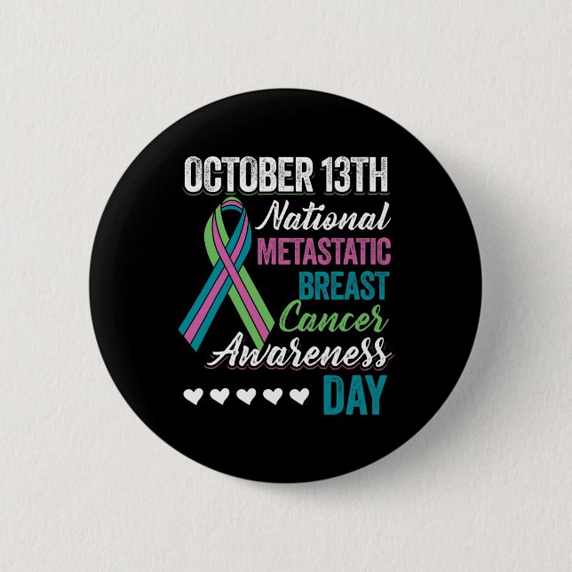 Brust-Krebs-Bewusstsein Tag 13. Oktober Button (Vorderseite)