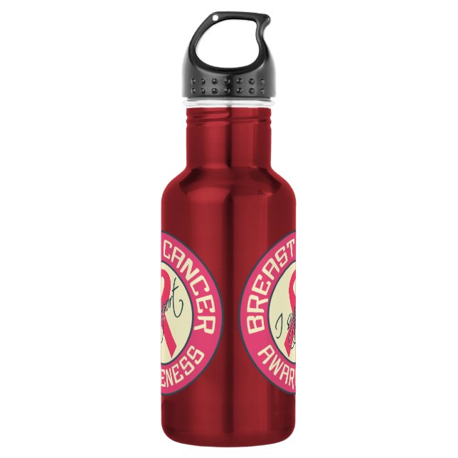 Brust-Krebs-Bewusstseinsgewohnheit Edelstahlflasche (Vorderseite)