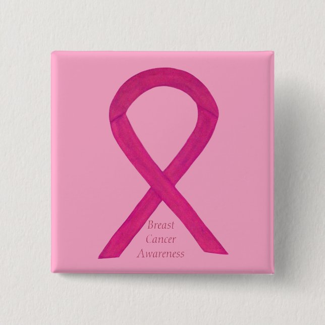 Brust-Krebs Hot-Pink-Bewusstsein Band Custom-Butto Button (Vorderseite)