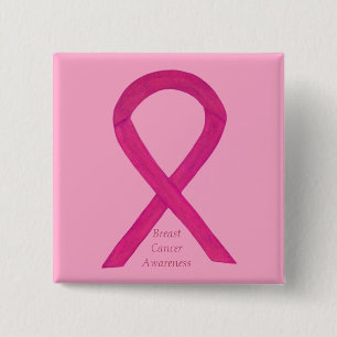 Brust-Krebs Hot-Pink-Bewusstsein Band Custom-Butto Button