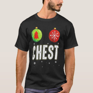 Brust Nüsse Weihnachts Funny Matching Couple Chest T-Shirt