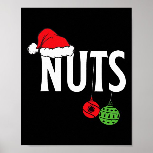 Brust Nuts Funny Christmas Chestnut Couple Matchi Poster (Vorne)