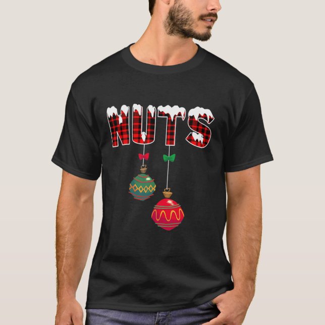 Brust Nuts Funny Matching Kastanien Weihnachten T-Shirt (Vorderseite)
