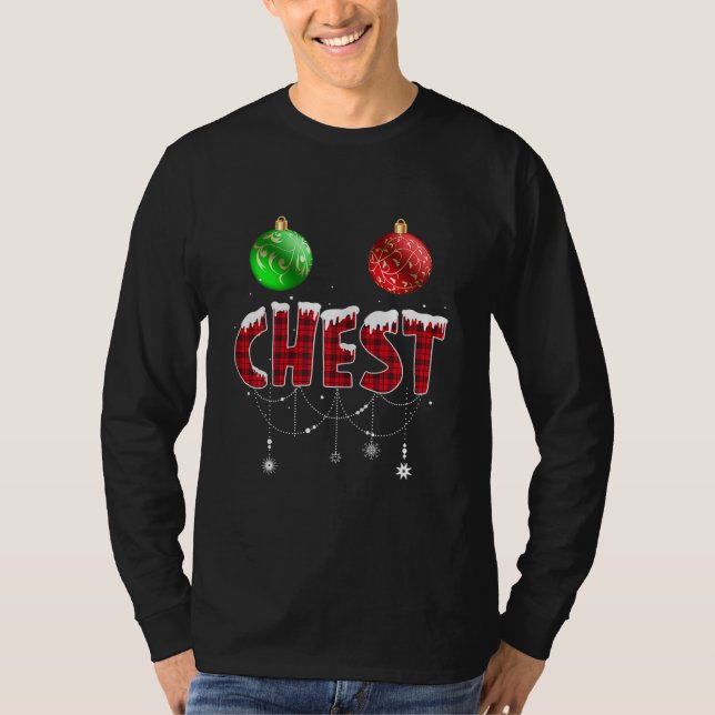 Brust Nuts Funny Matching Kastanien Weihnachten T-Shirt (Vorderseite)
