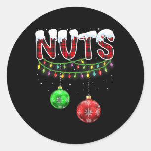 Brust Nuts Matching Kastanien Spaß Weihnachten Paa Runder Aufkleber