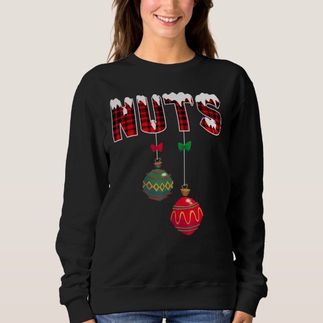Brust Nuts Matching Kastanien Weihnachtskuppel Nu Sweatshirt (Vorderseite)