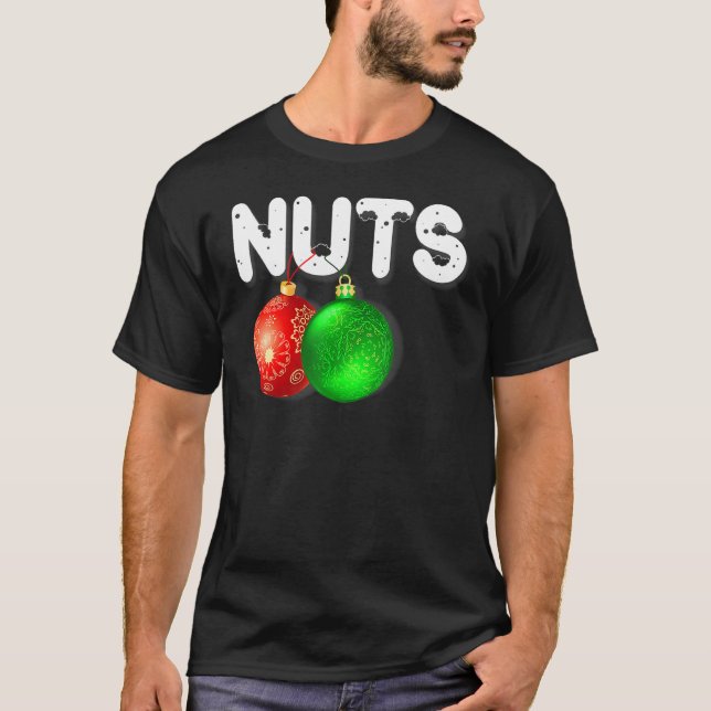 Brust Nuts Matching Kastanien Weihnachtskuppel Nu T-Shirt (Vorderseite)
