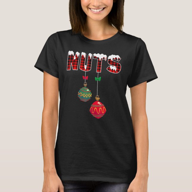 Brust Nuts Matching Kastanien Weihnachtskuppel Nu T-Shirt (Vorderseite)