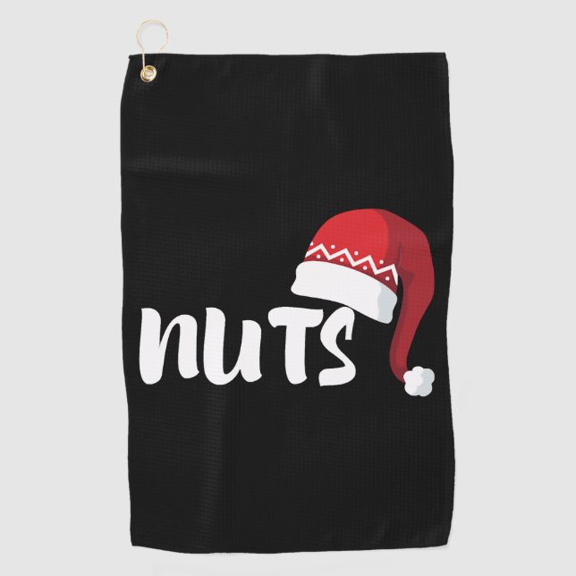 Brust Nuts Paare Weihnachten Coupé Golfhandtuch (Vorderseite)