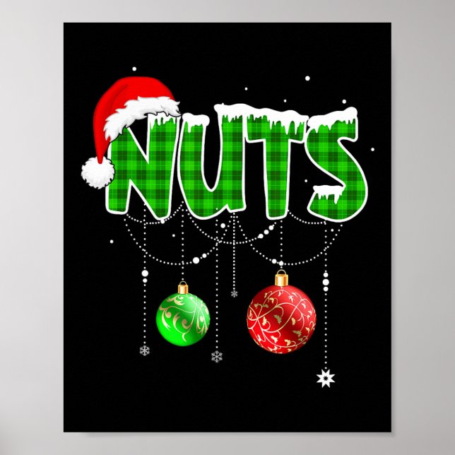 Brust Nuts Spaß Matching Kastanien Weihnachtskuche Poster (Vorne)