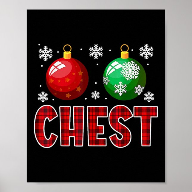 Brust Nuts Spaß Matching Kastanien Weihnachtskuche Poster (Vorne)