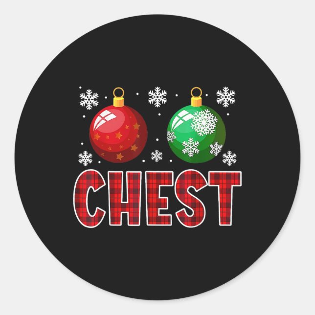 Brust Nuts Spaß Matching Kastanien Weihnachtskuche Runder Aufkleber (Vorderseite)
