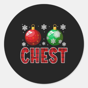 Brust Nuts Spaß Matching Kastanien Weihnachtskuche Runder Aufkleber