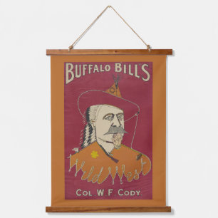Brustbild von Buffalo Bill Wandteppich Mit Holzrahmen