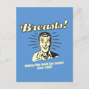 Brüste: Vermeiden von Augenkontakt Postkarte