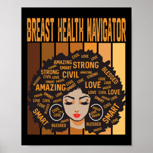 Brustgesundheitsnavigator Mächtiger Schwarzer Gesc Poster