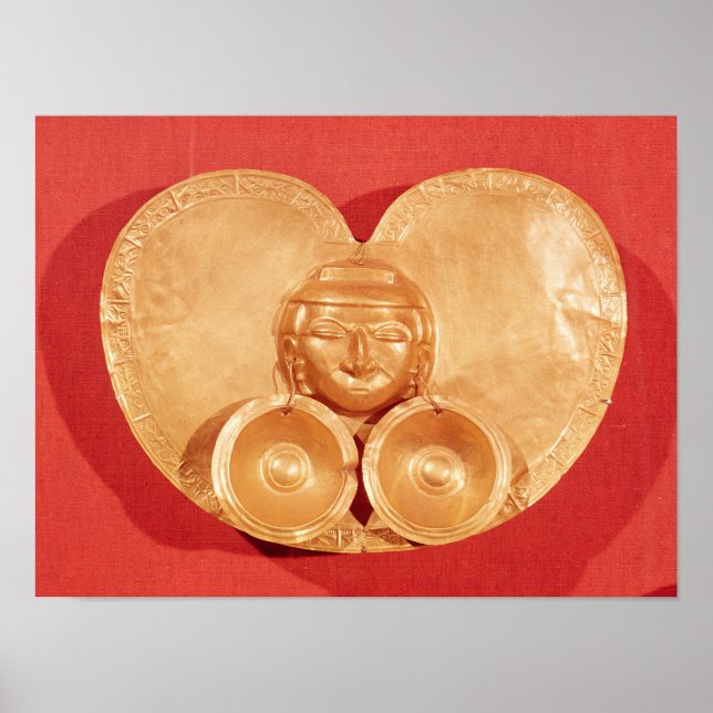 Brustkorb mit menschlichem Gesicht und Ohrringe Poster (Vorne)