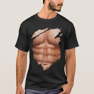 Brustkorb Sixpack Abs Muskeln Bodybuilder T-Shirt