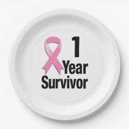 Brustkrebs - 1 Jahr Pappteller