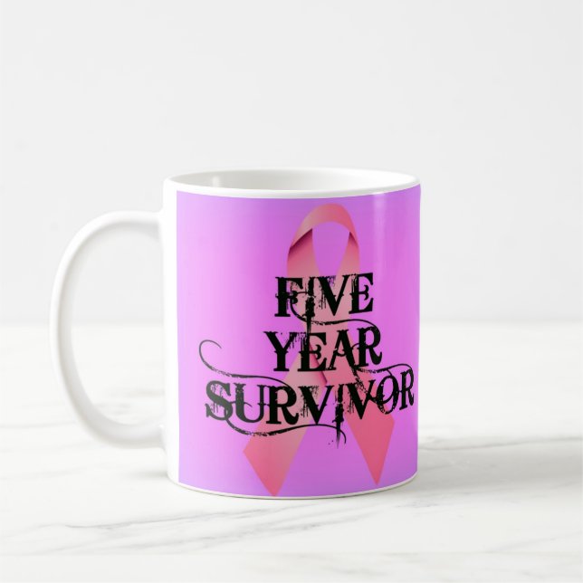 Brustkrebs 5 Jahre Überleben Kaffeetasse (Links)