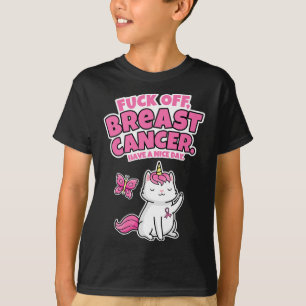 Brustkrebs abwehren Einhorn-Katze-Schmetterling-Sp T-Shirt