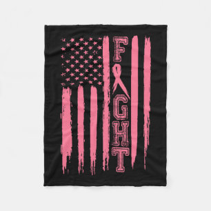 Brustkrebs Amerikanische Flagge Brustkrebsüberlebu Fleecedecke