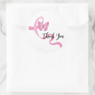 Brustkrebs-Aufkleber, rosa Band Runder Aufkleber