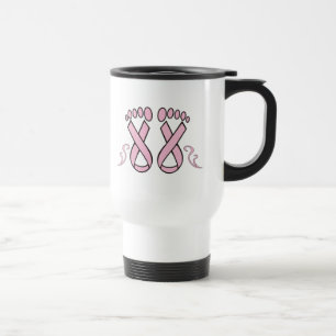 Brustkrebs-Band-Fuß-Reise-Tasse Reisebecher