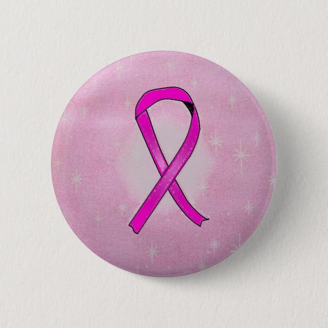 Brustkrebs-Band-Glitzern Button (Vorderseite)