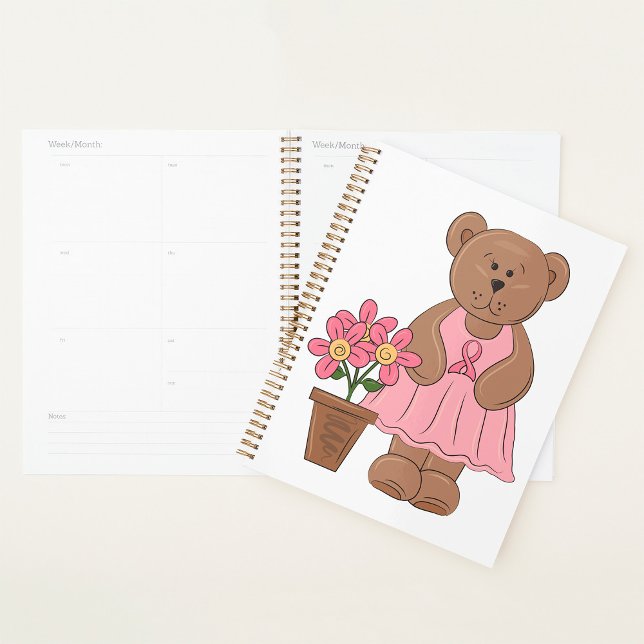 Brustkrebs-Bären in rosa Kleid Planer (Von Creator hochgeladen)
