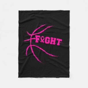 Brustkrebs bekämpfen Basketball Spieler rosa Band Fleecedecke