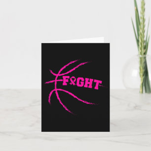 Brustkrebs bekämpfen Basketball Spieler rosa Band Karte