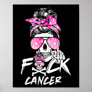 Brustkrebs bekämpfen Frauen Krieg rosa Band-Messy Poster
