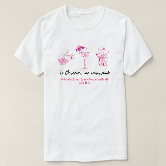 Brustkrebs bekämpft rosa Schleife Inspiration T-Shirt (Design vorne)