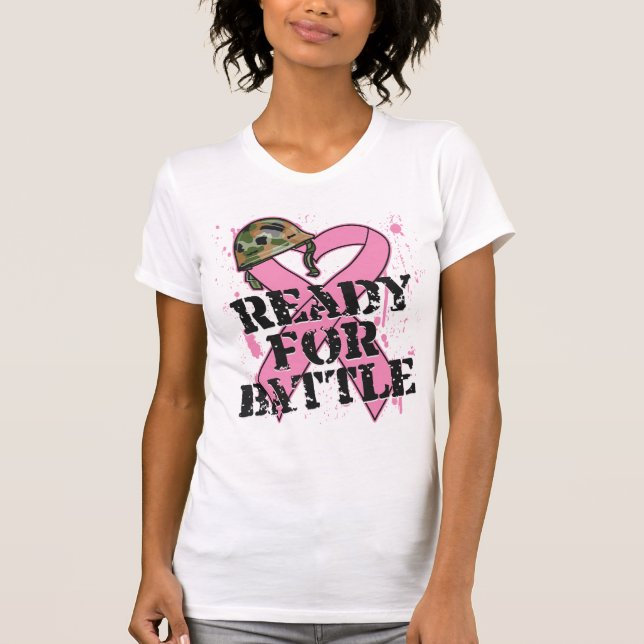 Brustkrebs bereit zum Kampf T-Shirt (Vorderseite)