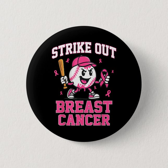 Brustkrebs-Besieg-Baseball-Eiscreme-Tropf Button (Vorderseite)
