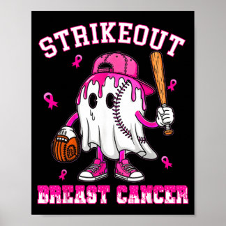 Brustkrebs besiegen Baseball Kampf Awareness Poster
