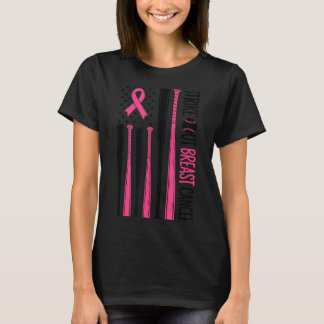 Brustkrebs besiegen Flagge Baseball-Fans Pink T-Shirt