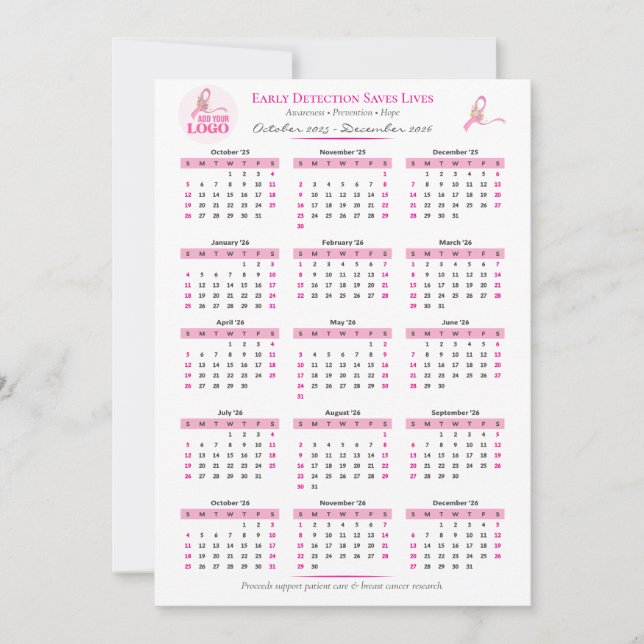 Brustkrebs-Bewusstsein 15-monatiger Multifunktions (Vorderseite)