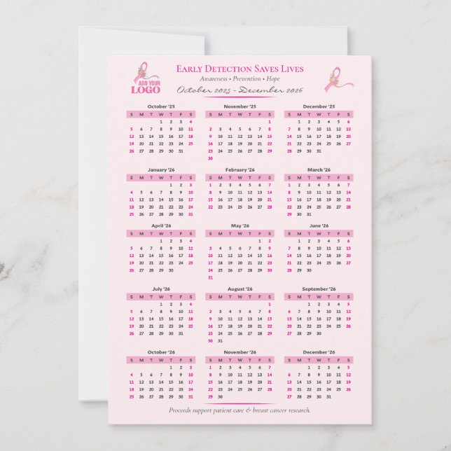 Brustkrebs-Bewusstsein 15-monatiger Multifunktions (Vorderseite)
