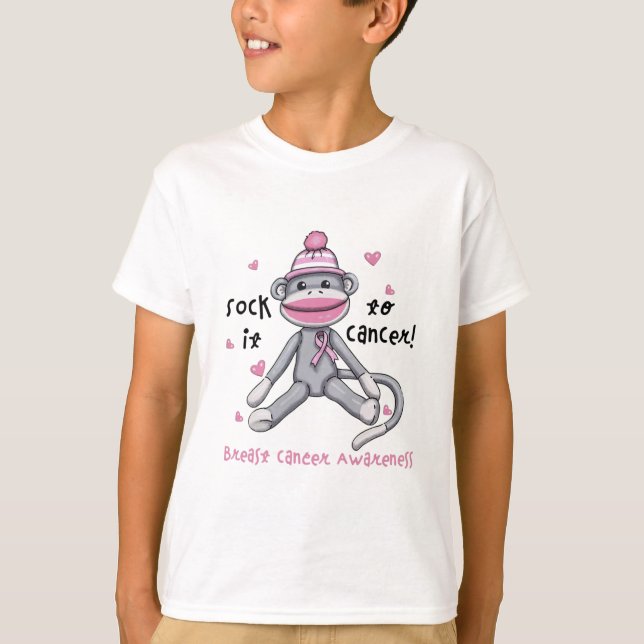 Brustkrebs-Bewusstsein Affe befruchtet Krebs T-Shirt (Vorderseite)