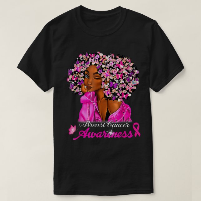 Brustkrebs-Bewusstsein Afrikanisch-Amerikanische F T-Shirt (Design vorne)